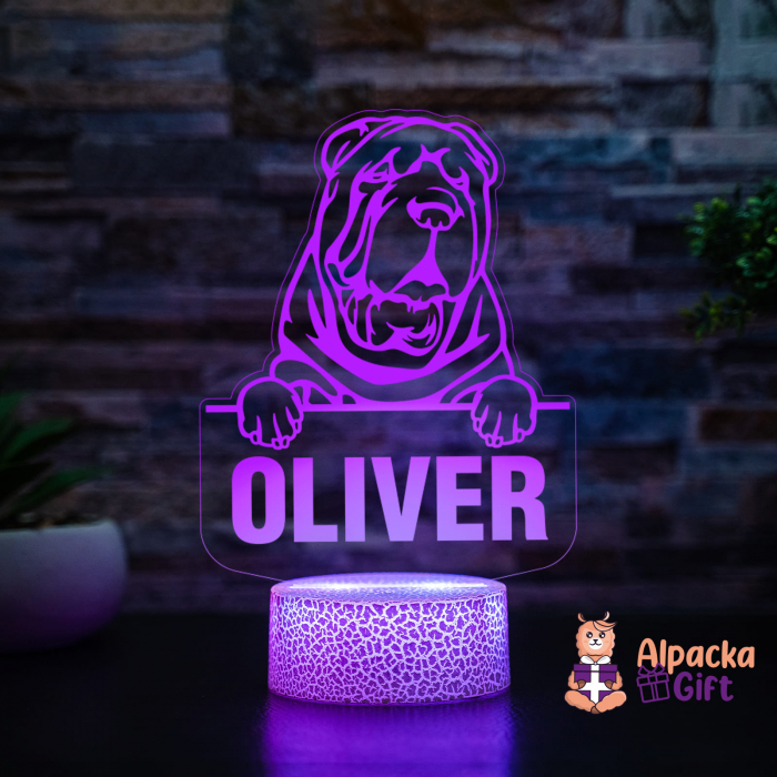 Lampă 3D - Shar Pei Chinezesc (Chinese Shar-Pei) [1]