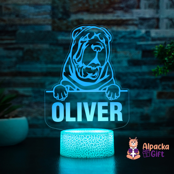 Lampă 3D - Shar Pei Chinezesc (Chinese Shar-Pei) [5]