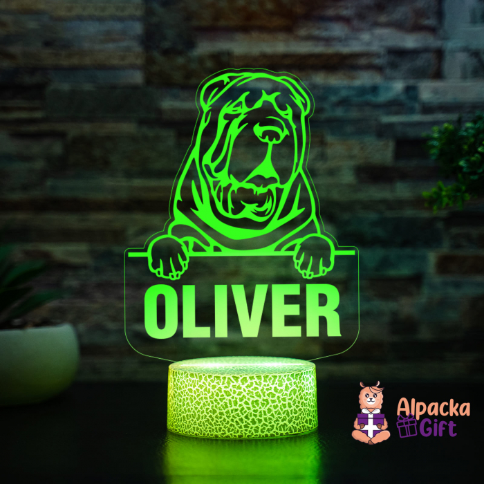 Lampă 3D - Shar Pei Chinezesc (Chinese Shar-Pei) [4]