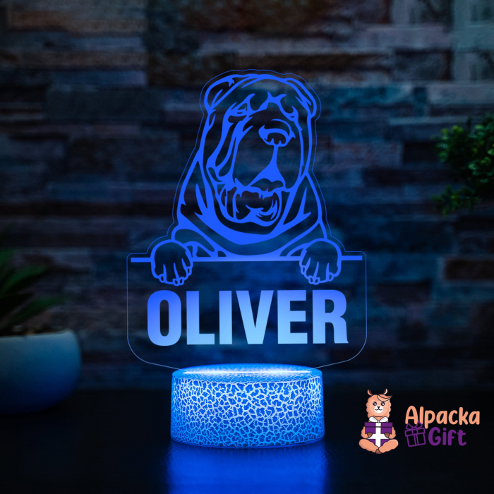 Lampă 3D - Shar Pei Chinezesc (Chinese Shar-Pei) [3]