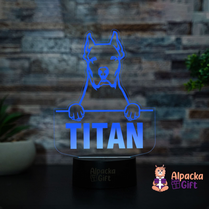 Lampă 3D - Dog Argentinian (Dogo Argentino) [4]