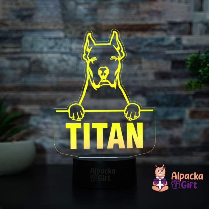 Lampă 3D - Dog Argentinian (Dogo Argentino) [3]