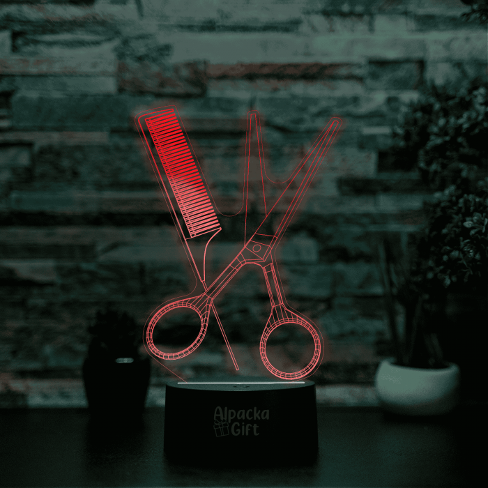 Lampă 3D - Foarfeca si Pieptan [5]