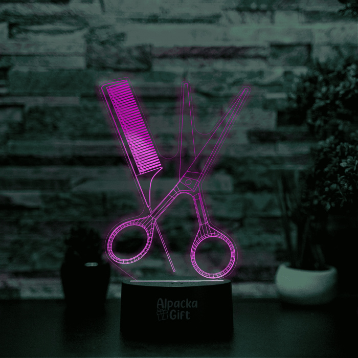 Lampă 3D - Foarfeca si Pieptan [4]