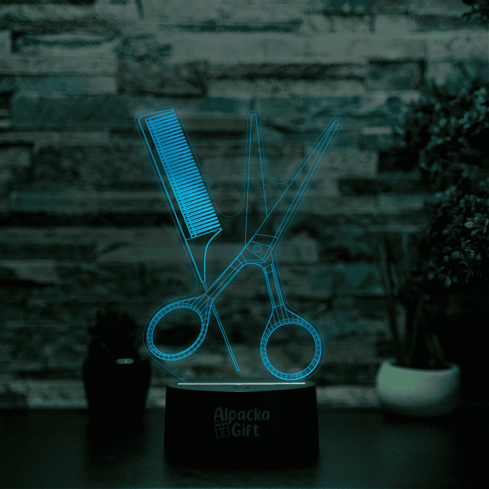 Lampă 3D - Foarfeca si Pieptan [2]