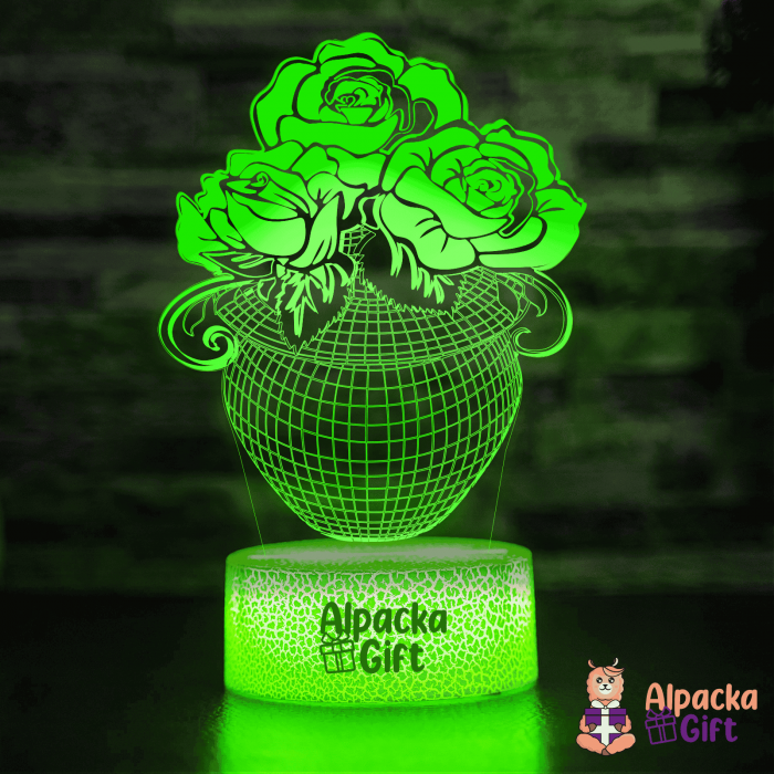 Lampă 3D - Ghiveci cu Flori [2]