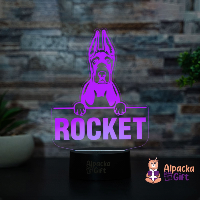 Lampă 3D - Great Dane Cropped Ears [4]