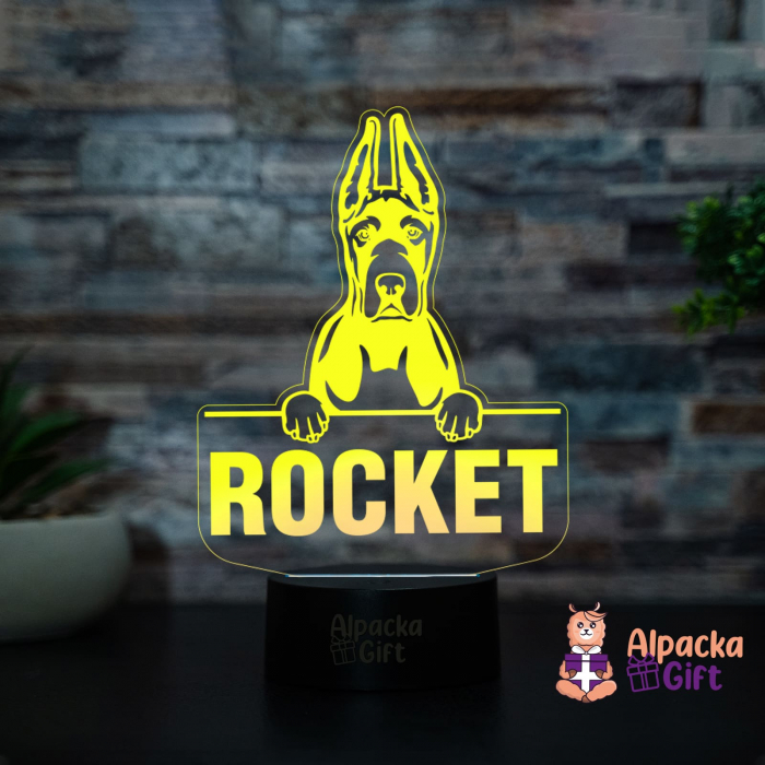 Lampă 3D - Great Dane Cropped Ears [3]