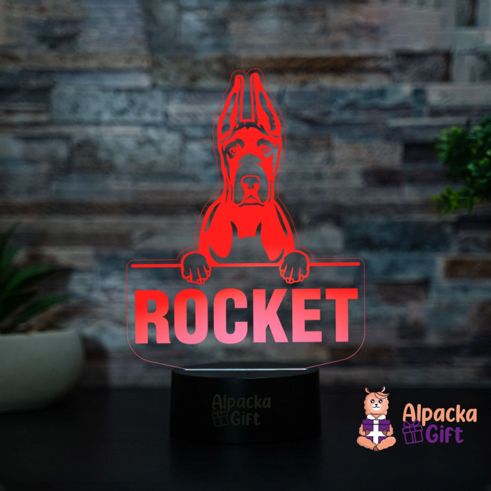 Lampă 3D - Great Dane Cropped Ears [2]