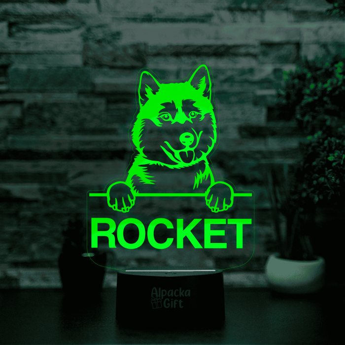 Lampă 3D Husky Siberian (Siberian Husky) [5]