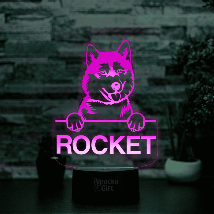 Lampă 3D Husky Siberian (Siberian Husky) [3]