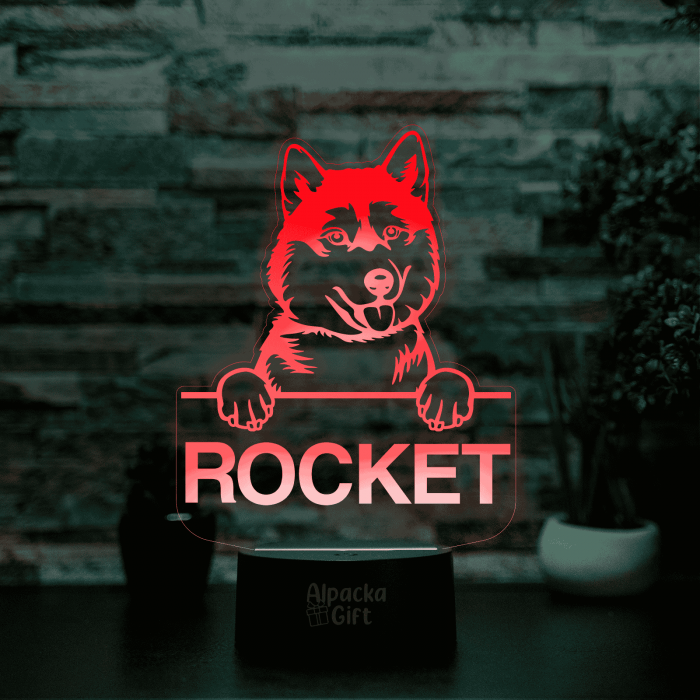 Lampă 3D Husky Siberian (Siberian Husky) [4]