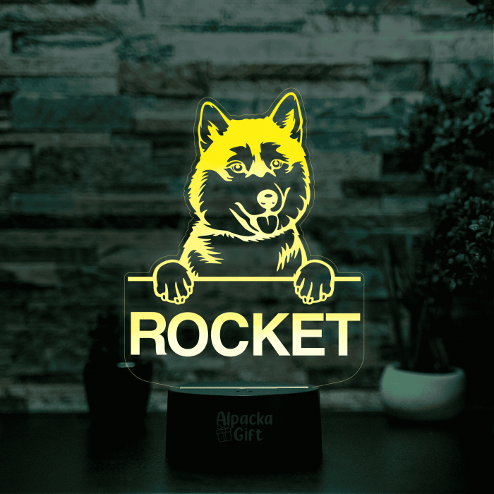 Lampă 3D Husky Siberian (Siberian Husky) [2]