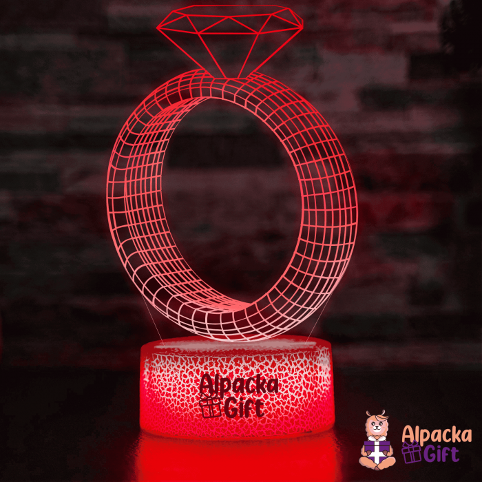 Lampă 3D - Inel cu Diamant [3]