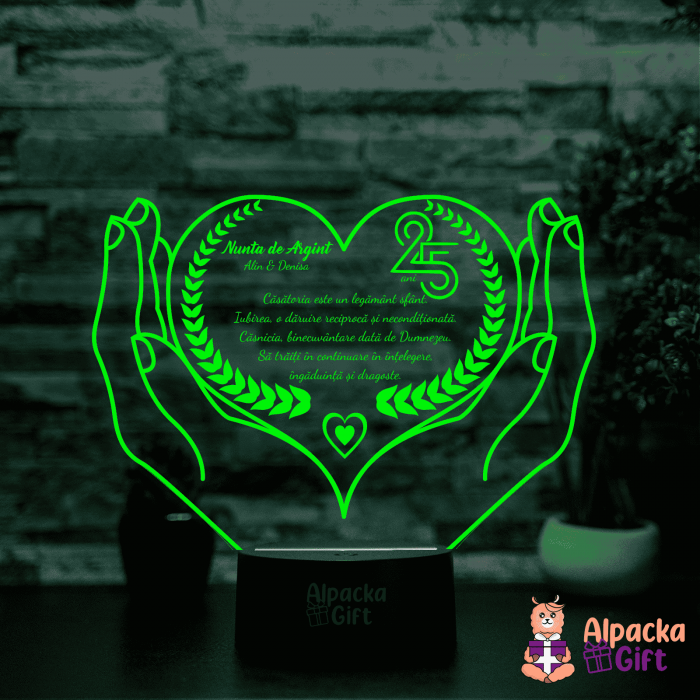 Lampă 3D - Nuntă de argint [5]