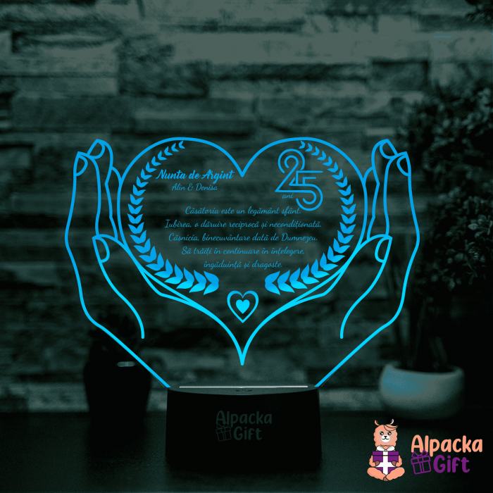 Lampă 3D - Nuntă de argint [2]