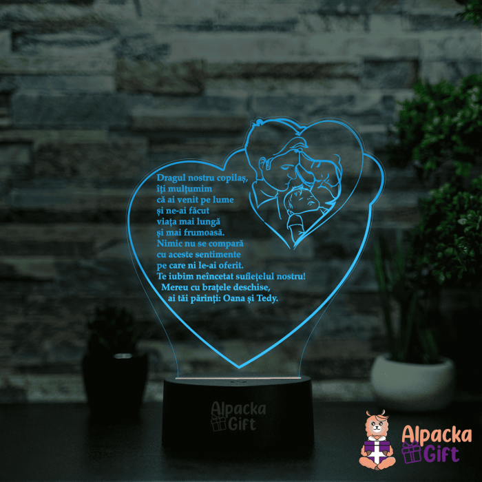 Lampă 3D - Inimă Familie [5]