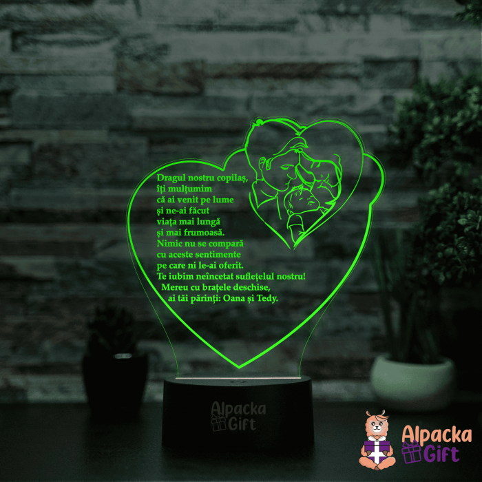 Lampă 3D - Inimă Familie [2]