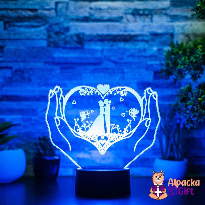 Lampă 3D Inimă în Palme 4 [3]