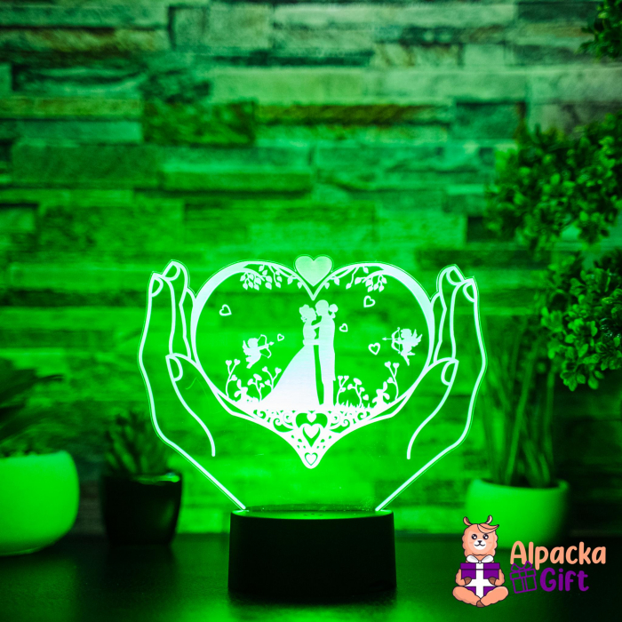 Lampă 3D Inimă în Palme 4 [2]