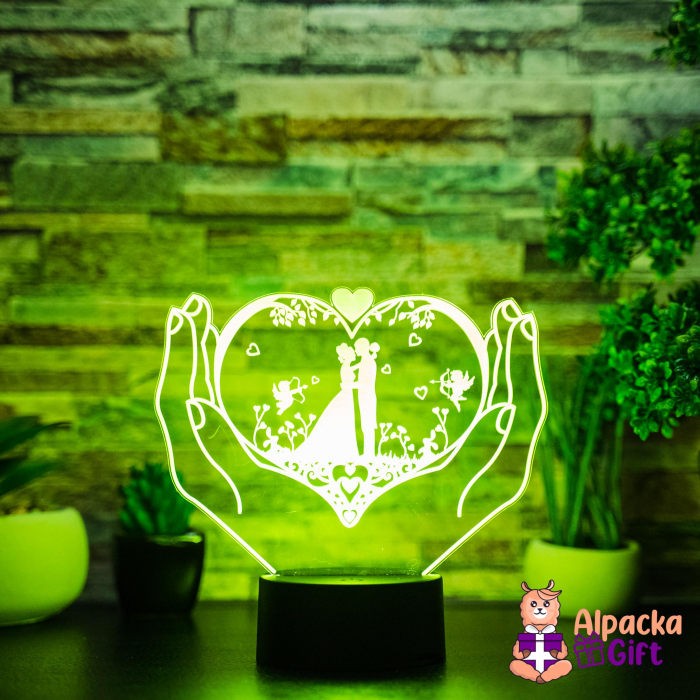 Lampă 3D Inimă în Palme 4 [4]