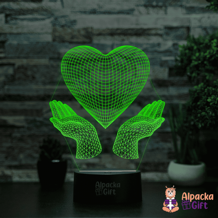 Lampă 3D Inimă în Palme 5 [2]