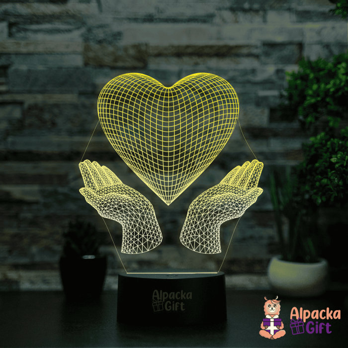 Lampă 3D Inimă în Palme 5 [5]
