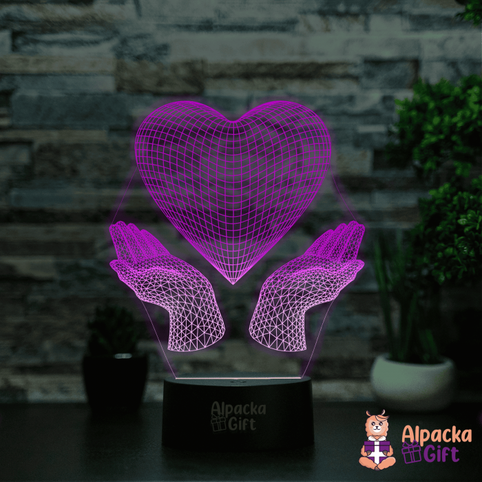 Lampă 3D Inimă în Palme 5 [4]