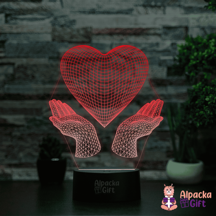 Lampă 3D Inimă în Palme 5 [3]