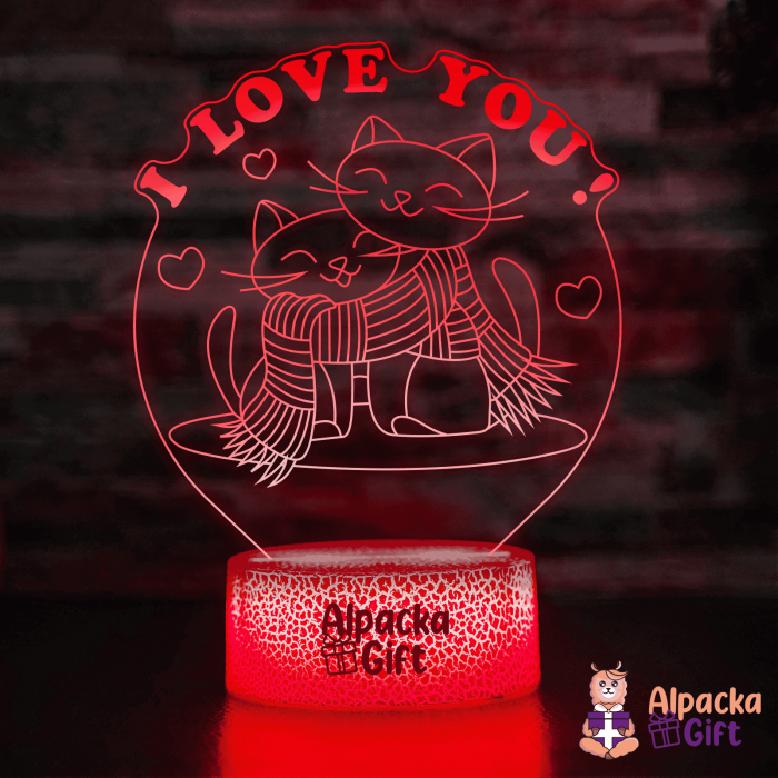 Lampă 3D - Pisici I Love You [5]