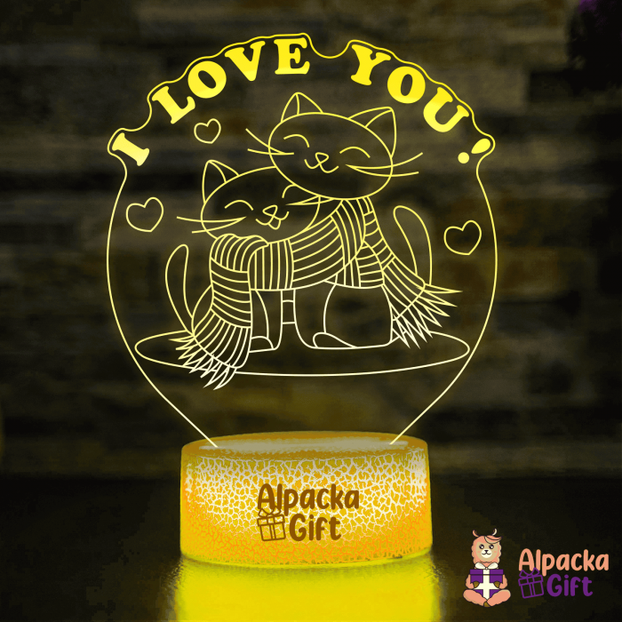Lampă 3D - Pisici I Love You [2]