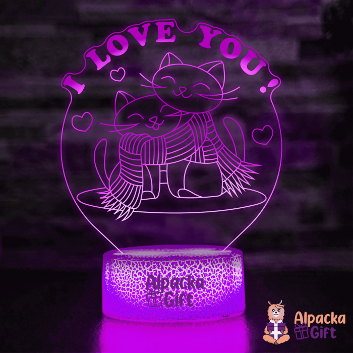 Lampă 3D - Pisici I Love You [4]
