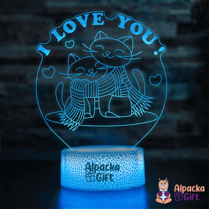 Lampă 3D - Pisici I Love You [3]