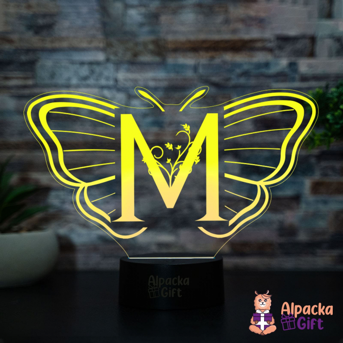 Lampa 3D - Inițială Fluture [4]