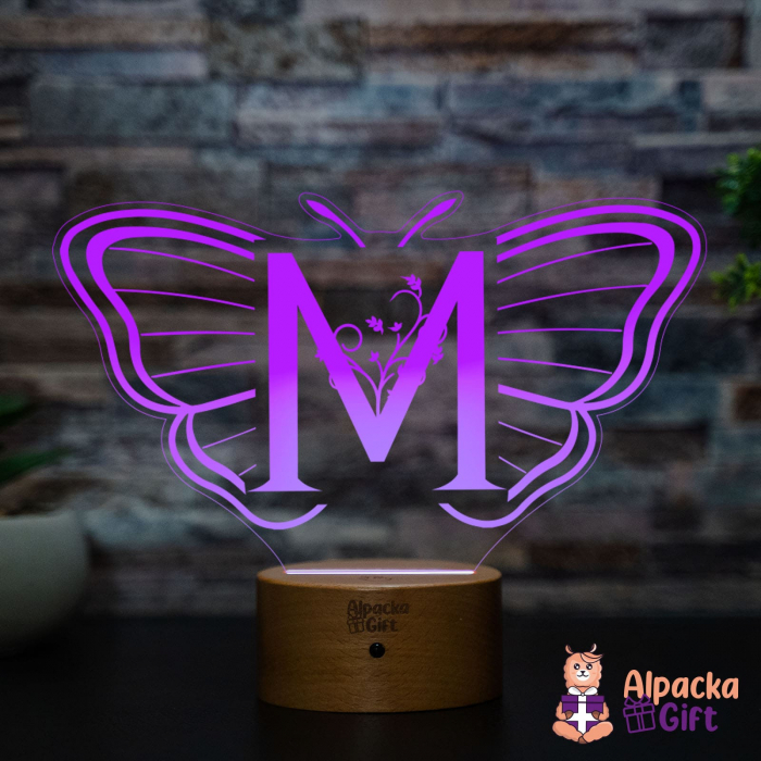 Lampa 3D - Inițială Fluture [5]