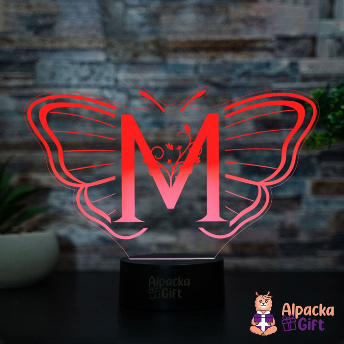 Lampa 3D - Inițială Fluture [3]