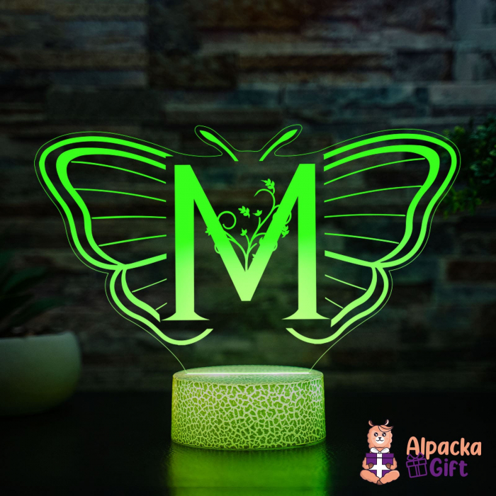Lampa 3D - Inițială Fluture [3]