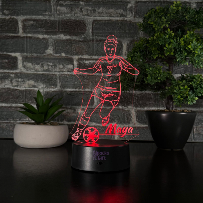Lampă 3D - Jucătoare de Fotbal [3]