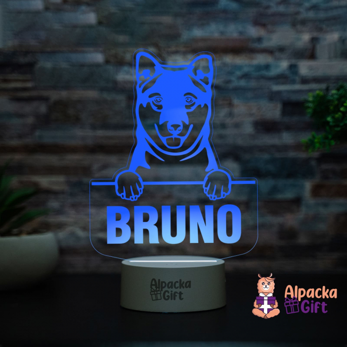 Lampă 3D Korean Jindo Dog [3]