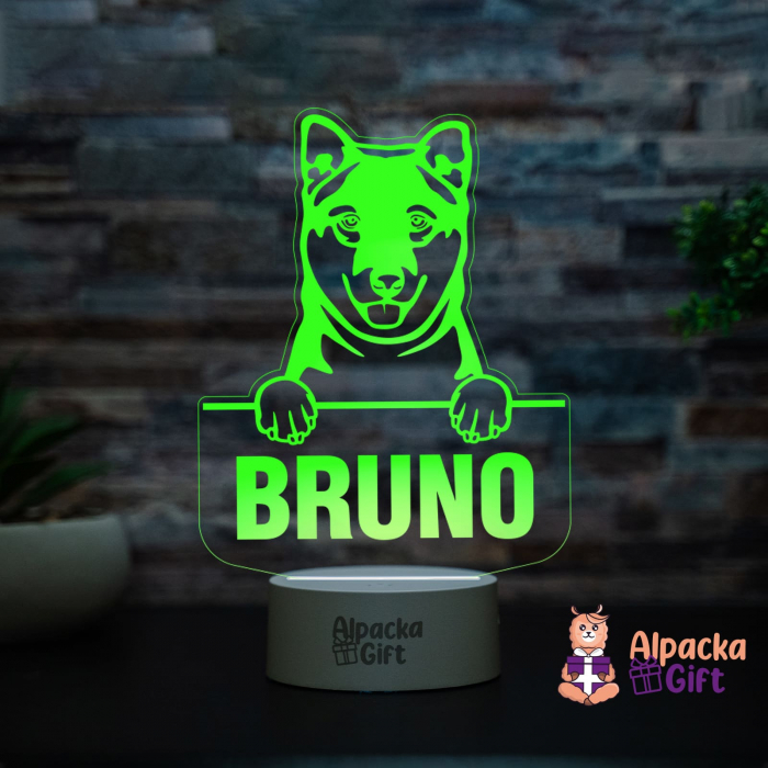 Lampă 3D Korean Jindo Dog [1]