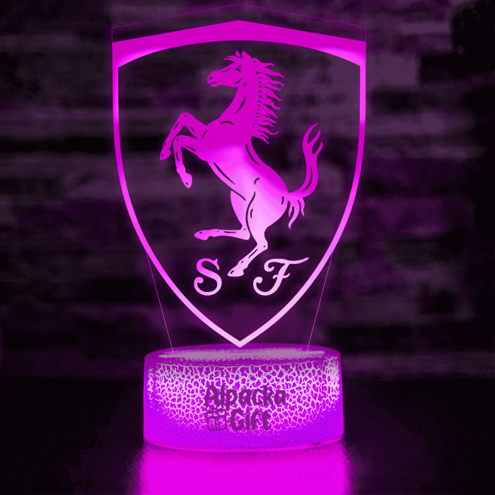 Lampă 3D - Logo Ferrari [5]