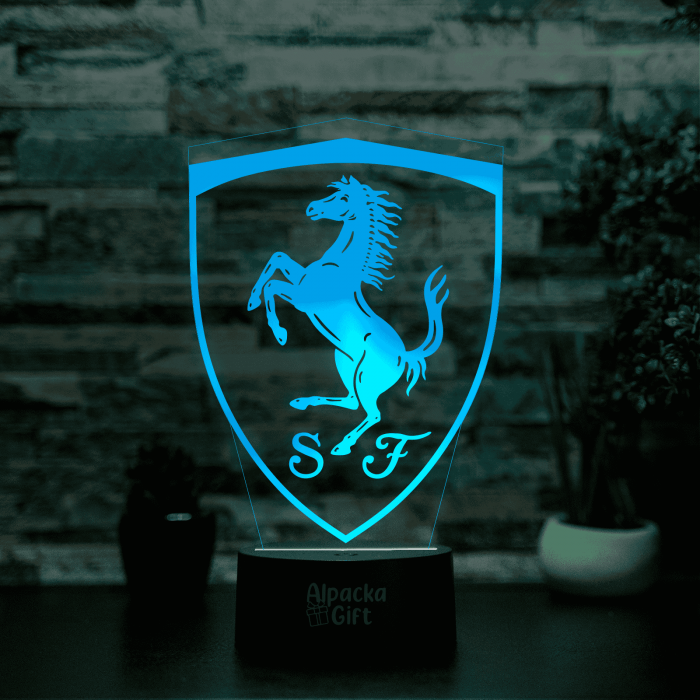 Lampă 3D - Logo Ferrari [2]