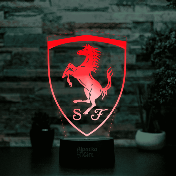 Lampă 3D - Logo Ferrari [5]