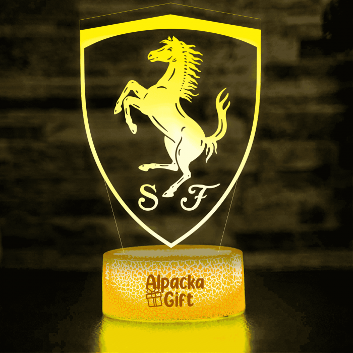 Lampă 3D - Logo Ferrari [4]