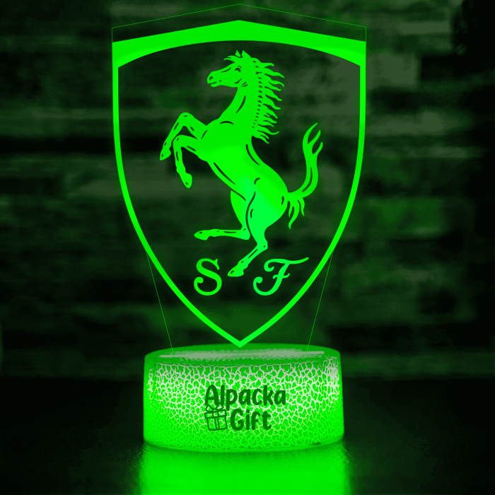 Lampă 3D - Logo Ferrari [2]