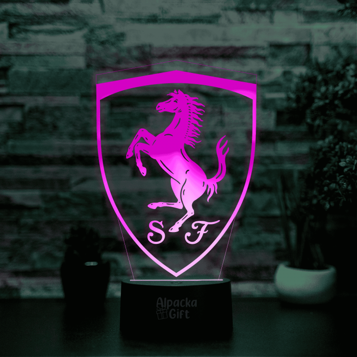 Lampă 3D - Logo Ferrari [4]