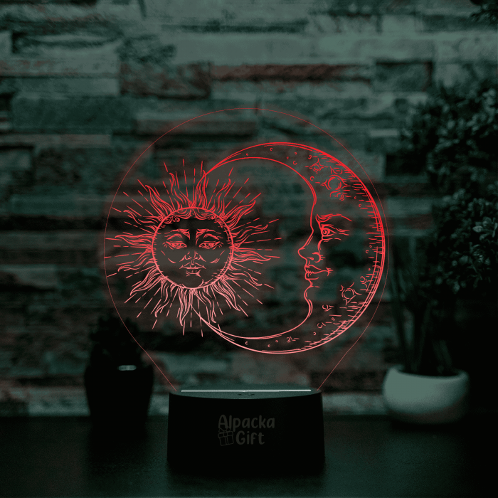 Lampă 3D Lună și Soare [4]