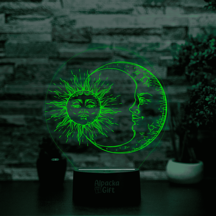 Lampă 3D Lună și Soare [5]