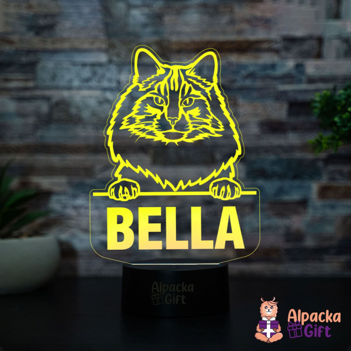 Lampă 3D -Norwegian Forest Cat [4]