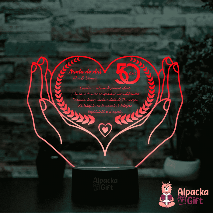 Lampă 3D - Nuntă de Aur [5]